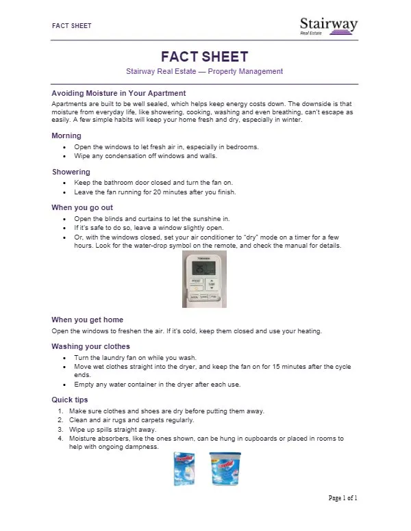 First page of Avoiding Moisture in Your Apartment